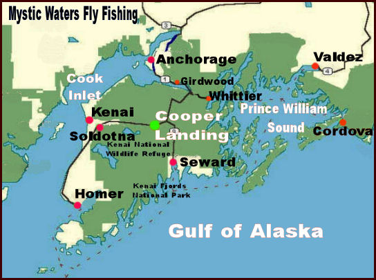 Kenai Peninsula Map from Mystic Waters Fly Fishing